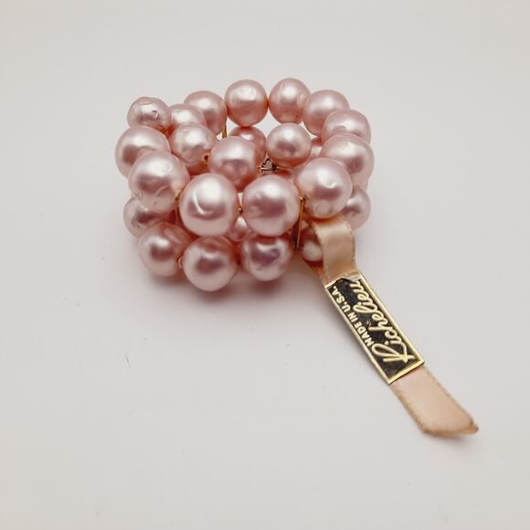 Vintage Richelieu Pink Memory Wire Bracelet, 1950s Original Tag - Picture 5 of 10